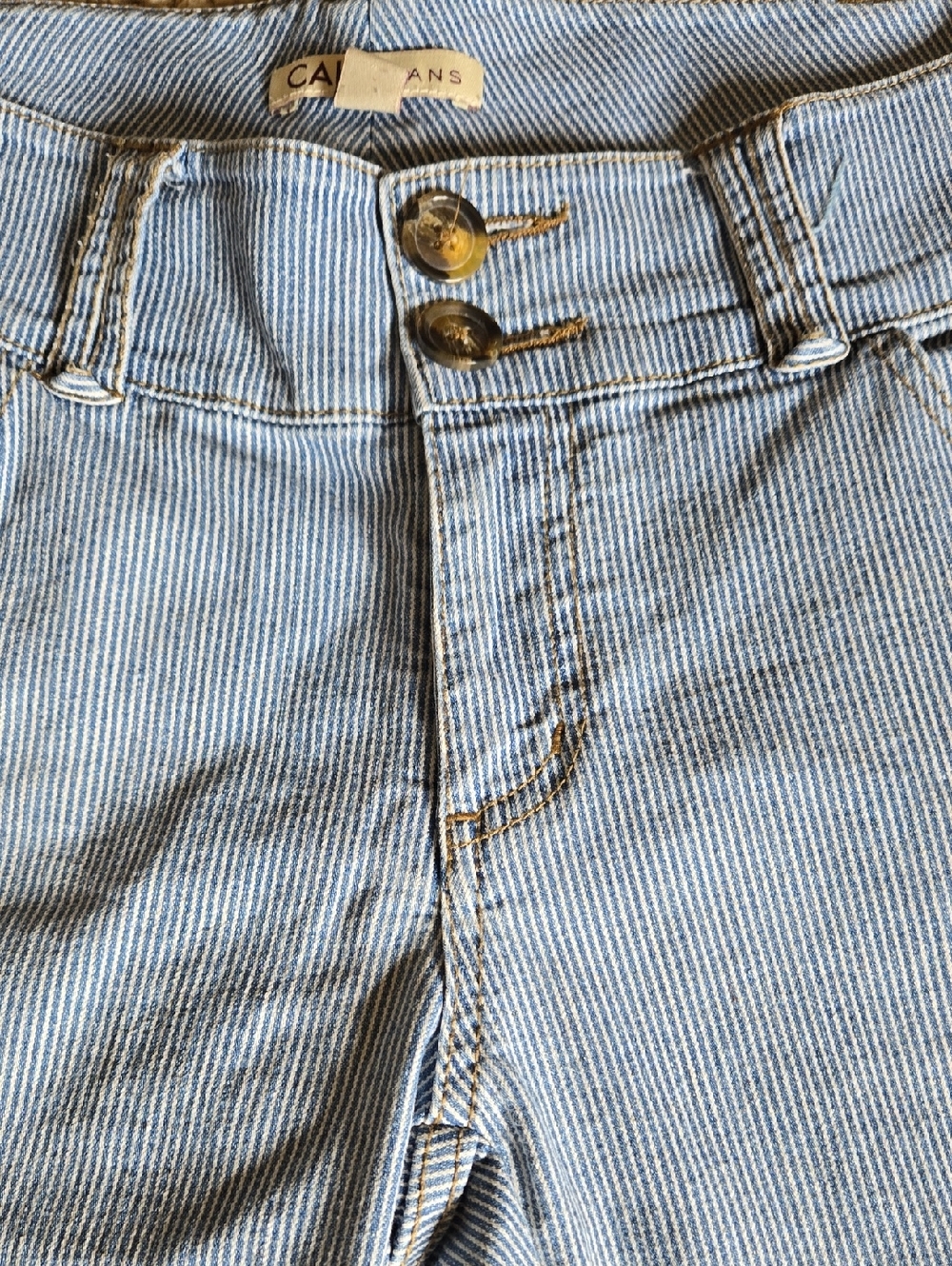 Cabi Railroad Stripe Bermuda Shorts
